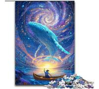 Puzzle psichedelico a forma di balena per adulti, 1000 pezzi, difficile da completare ma divertente e umoristico, regalo di compleanno, regalo, decorazione da parete (50x75cm)