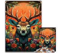 Puzzle psichedelico a forma di cervo, 1000 pezzi per adulti, rompicapo impegnativo, gioco per adulti, attività interattiva per famiglie, 50x75CM/19,68x29,52 pollici