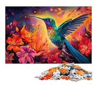 Puzzle psichedelico a forma di colibrì, 1000 pezzi per adulti, fai da te, regalo per la casa, gioco rompicapo, 50x75CM/19,68x29,52 pollici