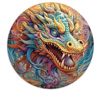 Puzzle psichedelico a forma di drago, 1000 pezzi per adulti, puzzle rotondi da 1000 pezzi per adulti, regalo per stimolare la mente, attività educativa per adolescenti (67,5x67,5cm)