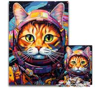 Puzzle psichedelico a forma di gatto per adulti, 1000 pezzi, puzzle in cartone, rompicapo impegnativo per adolescenti, divertente serata di giochi in famiglia, 26X38CM/10,23x14,96 pollici.