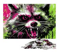 Puzzle psichedelico a forma di procione, 1000 pezzi per adulti, rilassante e divertente, perfetto regalo di Natale e decorazione per la casa, 26X38CM/10,23x14,96 pollici.