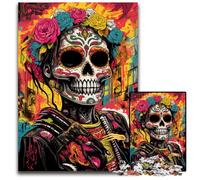 Puzzle psichedelico a forma di teschio da 1000 pezzi, puzzle impossibili per adulti, attività per famiglie, rompicapo, arredamento per la casa, regalo di Natale, 50x75CM/19,68x29,52 pollici.