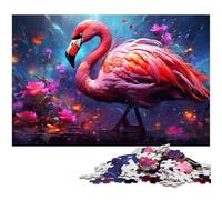 Puzzle psichedelico a tema fenicottero, 1000 pezzi per adulti, rompicapo impegnativo, gioco per adulti, attività interattiva per famiglie, 50x75CM/19,68x29,52 pollici