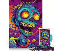 Puzzle psichedelico a tema zombie per adolescenti, 1000 pezzi, gioco stimolante per la mente, evasione rilassante, taglio di qualità, regalo stagionale (38x26cm)