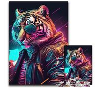 Puzzle psichedelico astratto da 1000 pezzi raffigurante una tigre. Puzzle per adulti perfetto per riunioni di famiglia, compleanni e festività. Dimensioni: 50x75CM/19,68x29,52 pollici.