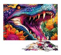 Puzzle psichedelico coccodrillo del Nilo da 1000 pezzi, puzzle impossibili per adulti, rompicapo impegnativo per adolescenti, gioco interattivo divertente per famiglie, 26X38CM/10,23x14,96 pollici.