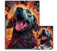 Puzzle psichedelico colorato a forma di cane 1000 pezzi puzzle in legno gioco interattivo per famiglie fai da te decorazione per la casa rompicapo regalo 1000 pezzi (75x50 cm)