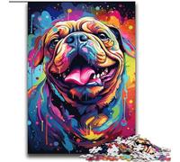 Puzzle psichedelico colorato Bulldog da 2000 pezzi per adulti e adolescenti, gioco stimolante e gioco educativo per famiglie, per compleanni e Natale (70x100cm)