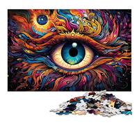 Puzzle psichedelico colorato con occhi di fenice, 1000 pezzi per adulti, rompicapo impegnativo, gioco per adulti, attività interattiva per famiglie, 50x75CM/19,68x29,52 pollici