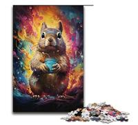 Puzzle psichedelico colorato con scoiattolo della galassia da 1000 pezzi per adulti ideale come regalo adatto per adolescenti dai 14 anni in su 1000 pezzi (38x26 cm).