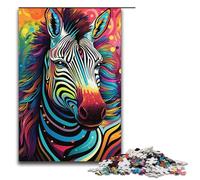 Puzzle psichedelico colorato da 1000 pezzi con animali zebra per adulti adatto a coppie e adolescenti dai 14 anni in su 1000 pezzi (38x26 cm).