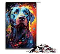 Puzzle psichedelico colorato da 1000 pezzi con cani al neon per adulti giochi di puzzle in legno per famiglie 1000 pezzi (75x50 cm)