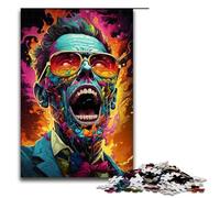 Puzzle psichedelico colorato da 1000 pezzi con gangster e zombi per adulti adatto a coppie e adolescenti dai 14 anni in su 1000 pezzi (75x50 cm).