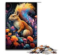 Puzzle psichedelico colorato da 1000 pezzi con scoiattolo per adulti ideale come regalo. Adatto per adolescenti dai 14 anni in su 75x50 cm.