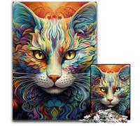 Puzzle psichedelico colorato da 1000 pezzi per adulti, in cartone, per decorazioni per la casa, allenamento del cervello e regali per le feste, 26X38CM/10,23x14,96 pollici.