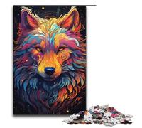Puzzle psichedelico colorato da 1000 pezzi raffigurante un lupo per adulti puzzle impossibile antistress per adolescenti dai 14 anni in su 1000 pezzi (38x26 cm)