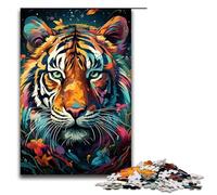 Puzzle psichedelico colorato da 1000 pezzi raffigurante una tigre per adulti puzzle impossibile antistress per ragazzi dai 14 anni in su 75x50 cm