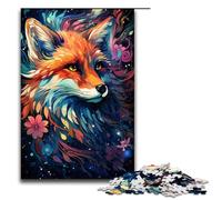 Puzzle psichedelico colorato da 1000 pezzi raffigurante una volpe per adulti puzzle impossibile antistress per ragazzi dai 14 anni in su 75x50 cm.