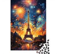 Puzzle psichedelico colorato della Torre Eiffel, puzzle premium in cartone riciclato al 100% per bambini e adulti dai 12 anni in su, regalo di Natale 1000 pezzi (75x50 cm)