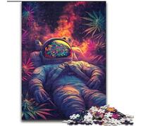 Puzzle psichedelico con astronauti per adolescenti, 1000 pezzi, giochi divertenti, decorazione da parete, regali unici per compleanno e Natale (26x38cm)
