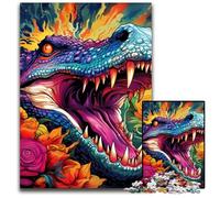Puzzle psichedelico con coccodrillo del Nilo per adulti, puzzle in cartone da 1000 pezzi, intrattenimento rilassante, regalo di Natale perfetto e decorazione per la casa 26X38CM/10,23x14,96 pollici
