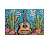 Puzzle psichedelico con pianta di cactus occidentale per adulti, 1000 pezzi, puzzle in legno fantasy del sud-ovest botanico, divertente motivo decorativo per l'intrattenimento domestico