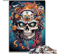 Puzzle psichedelico con teschi, 1000 pezzi per adulti, giocattoli da gioco stimolanti Ogni pezzo è unico Gioco stimolante e divertente per tutta la famiglia (50x75cm)