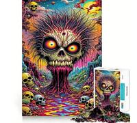 Puzzle psichedelico con teschio e albero per adulti, 1000 pezzi, rompicapo rilassante, immagine da assemblare, regalo di Natale (50x75cm)
