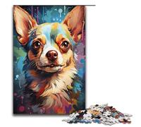 Puzzle psichedelico da 1000 pezzi a forma di cane Chihuahua per adulti adatto a coppie e adolescenti dai 14 anni in su 1000 pezzi (38x26 cm)
