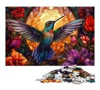 Puzzle psichedelico da 1000 pezzi "Colibrì" Puzzle impossibili per adulti Regalo perfetto per compleanni e festività 50x75CM/19,68x29,52 pollici
