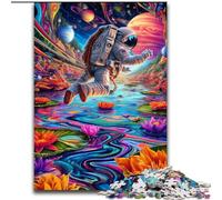 Puzzle psichedelico da 1000 pezzi con astronauta e fumo, regalo per adolescenti, gioco educativo per famiglie, adatto per la decorazione della scrivania (50x75cm)