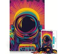 Puzzle psichedelico da 1000 pezzi con astronauta per adolescenti, gioco per allenare la mente, rilassante, evasione artistica, regalo premuroso 38x26cm