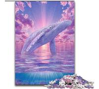 Puzzle psichedelico da 1000 pezzi con balene per adulti, 26x38cm, attività divertenti da fare a casa, regalo di compleanno, regali da viaggio