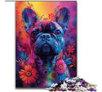 Puzzle psichedelico da 1000 pezzi con bulldog francese, regalo per adolescenti, giochi educativi classici, splendida decorazione (26x38cm)