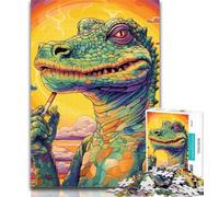 Puzzle psichedelico da 1000 pezzi con coccodrillo del Nilo, puzzle da 1000 pezzi per adulti, giocattoli, giochi educativi, decorazioni per la casa e regali unici antistress, 50x75cm