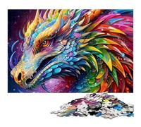 Puzzle psichedelico da 1000 pezzi con drago, idea regalo per adulti, attività per famiglie, decorazioni fai da te per la casa, regalo di Natale 50x75CM/19,68x29,52 pollici