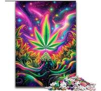 Puzzle psichedelico da 1000 pezzi con foglie colorate per adulti e ragazzi, adatto a persone dai 14 anni in su, idee regalo per la decorazione della casa (50x75cm)