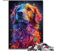 Puzzle psichedelico da 1000 pezzi con Golden Retriever per adolescenti, adatto a persone dai 14 anni in su, idee regalo per la decorazione della casa (26x38cm)