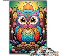 Puzzle psichedelico da 1000 pezzi con gufo per adulti e ragazzi, perfetto per le serate di gioco, giocattolo colorato da regalare a casa (50x75cm)