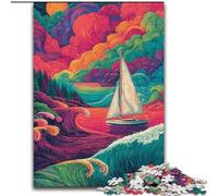 Puzzle psichedelico da 1000 pezzi per adolescenti e adulti, modelli da assemblare, attività divertenti da fare a casa, regalo di compleanno, regalo da viaggio (26x38cm)