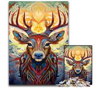 Puzzle psichedelico da 1000 pezzi per adulti, motivo: cervo. Puzzle rilassante e divertente, perfetto regalo di Natale e decorazione per la casa, 50x75CM/19,68x29,52 pollici.