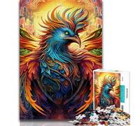 Puzzle psichedelico da 1000 pezzi per adulti raffigurante l'uccello fenice, un gioco stimolante, ideale come regalo per tutta la famiglia, 38x26cm
