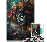 Puzzle psichedelico da 1000 pezzi per adulti raffigurante una ragazza clown, un gioco stimolante e divertente per tutta la famiglia, ideale come regalo per tutta la famiglia (50x75cm)
