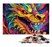 Puzzle psichedelico da 1000 pezzi raffigurante un drago. Puzzle impossibili per adulti. Regalo perfetto per compleanni e festività. Dimensioni: 50x75CM/19,68x29,52 pollici.