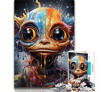 Puzzle psichedelico da 1000 pezzi raffigurante un lemure,ideale come regalo per adolescenti,aiuta il cervello a esercitare i giocattoli che creano dipendenza e coltivano la pazienza,adatto alle coppie