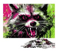 Puzzle psichedelico da 1000 pezzi raffigurante un procione, in legno, per adulti, adolescenti e ragazzi, ideale come regalo di compleanno e di festa, 50x75CM/19,68x29,52 pollici.