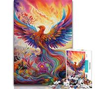 Puzzle psichedelico da 1000 pezzi raffigurante un uccello fenice, ideale come regalo per adolescenti, giochi educativi, decorazioni per la casa, ideale come regalo per tutta la famiglia (38x26cm)
