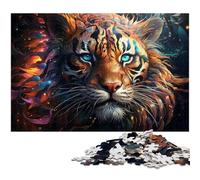 Puzzle psichedelico da 1000 pezzi raffigurante una tigre, puzzle impossibile per adulti, ideale per adolescenti e collezionisti, regalo da viaggio, attività per famiglie, 26X38CM/10,23x14,96 pollici.