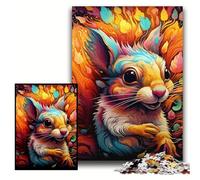 Puzzle psichedelico da 1000 pezzi, scoiattolo, gioco rompicapo impegnativo per adolescenti, regalo perfetto per le feste, dimensioni 50x75cm.